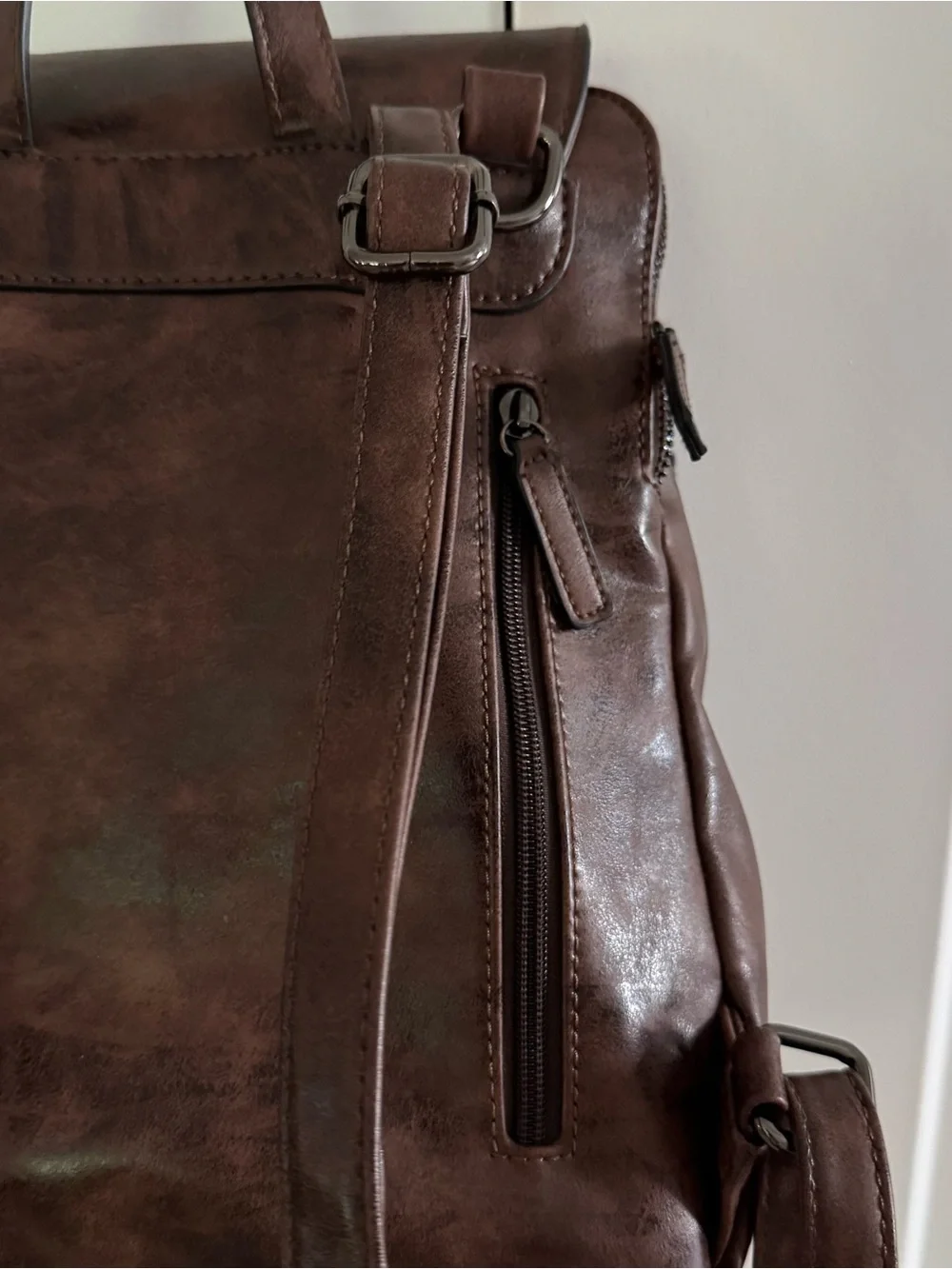 Angel Kiss Backpack / Purse Vegan Leather Zipper‎ Magnetic Flap